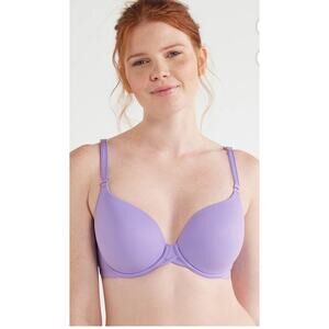 Women's‎ Joyspun Flexible Full coverage T-Shirt Bra Adjustable Size 36DDD Purple